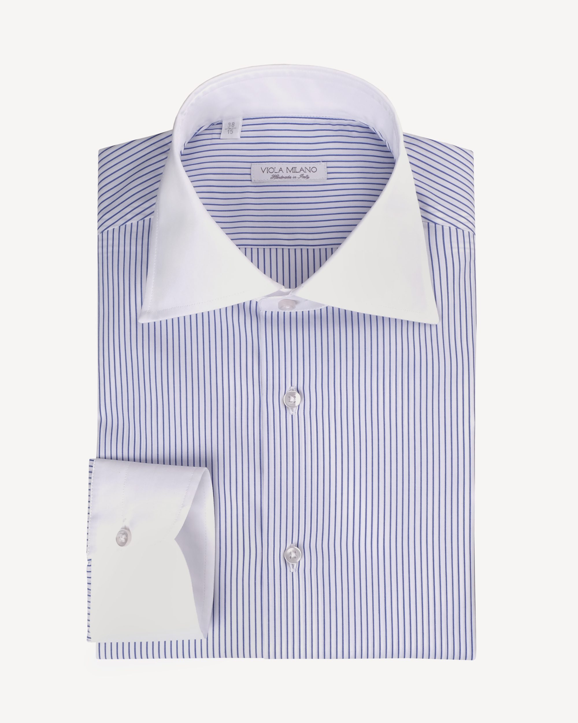 Contrast Collar Cut-Away Shirt – Olive Track Stripe